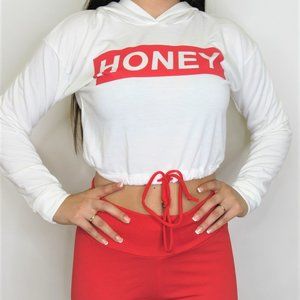 Honey Cropped Hoodie 🤍💛